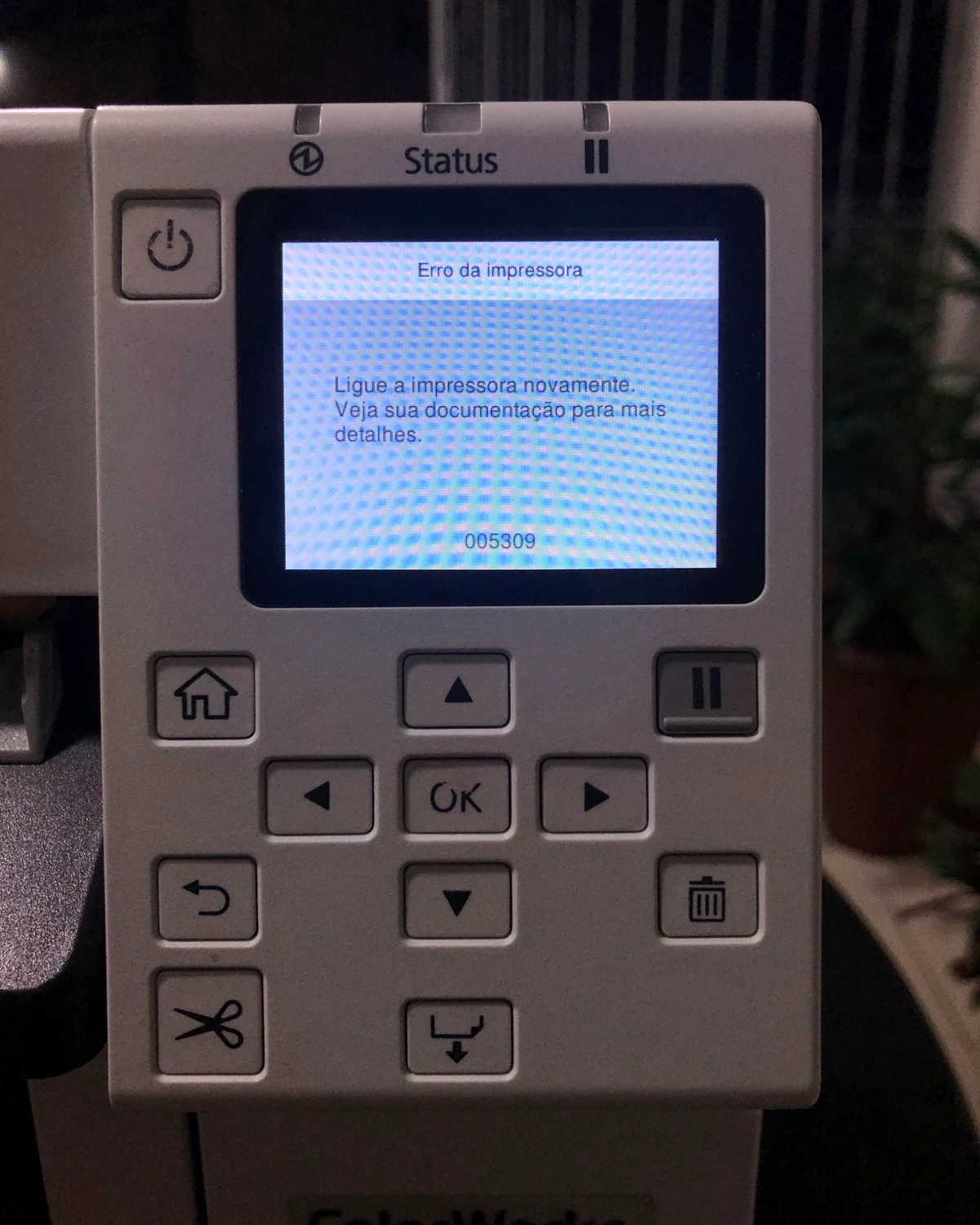 Código de falha em equipamento durante diagnóstico